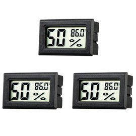 Rojuna Mini Thermometer Hygrometer, Small Digital Electronic Temperature Humidity Meters Gauge Indoor LCD Display Fahrenheit for Greenhouse, Garden, Cellar, Fridge, Mason Jar (3)