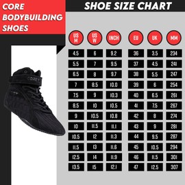 CORE Bodybuilding Shoes Beast US 4.5 Black