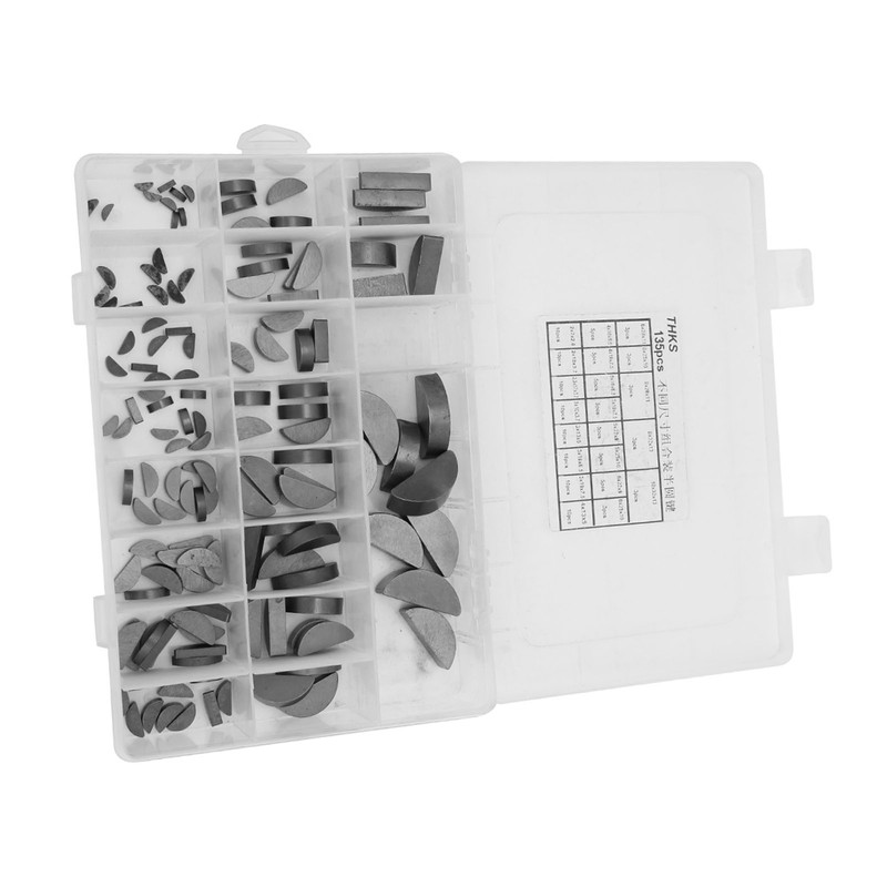 135 Pcs Woodruff Key Flywheel Pulley Crank Way Key Assortment