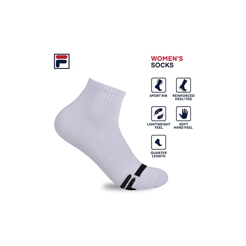 Fila womens Ankle Quarter Socks, Multi (10 Pack), One Size