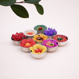 9 Assorted Big Tropical Flower Scented Tealights in a Gift Box Set