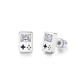 Danity Gaming Console Stud Earrings Cute Earrings for Men Women Game Lovers (silver plated)