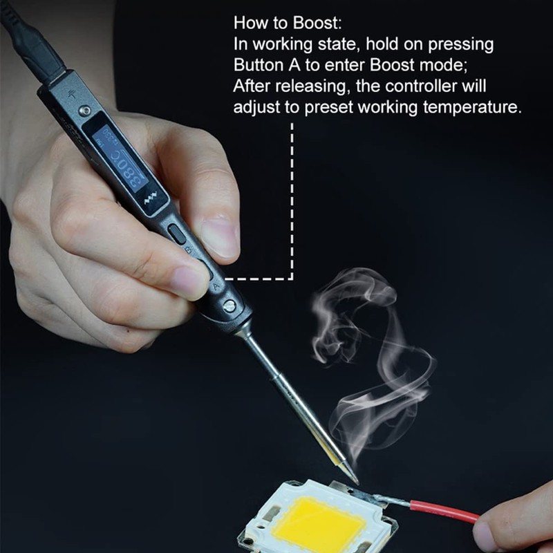 MINIWARE Mini Elektrolötkolben Kit TS101, Einstellbare Temperatur 50°C -400°C, Programmierbar,