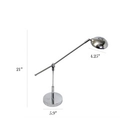 Simple Designs LD1035-CHR 21" 3W Balance Arm LED Desk Lamp with Swivel Head, Chrome