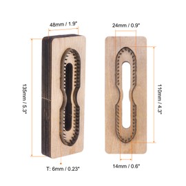 HARFINGTON Leather Cutting Die 4.3"x0.9"x0.6" Leather Metal Die Cutter Strap Head Stainless Steel Cutting Template Wooden Stamping Punching Tool for DIY Leather Crafts Making