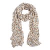 Elegant Cherry Blossom Floral Chiffon Scarf, Brown