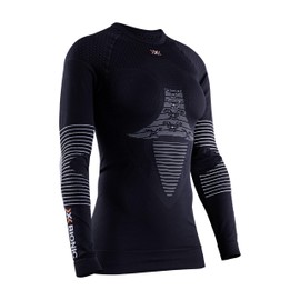 X-Bionic Energizer 4.0 Round Neck Long Sleeves Strato Base Camicia Funzionale, donna, opal Black/Arctic White, XS