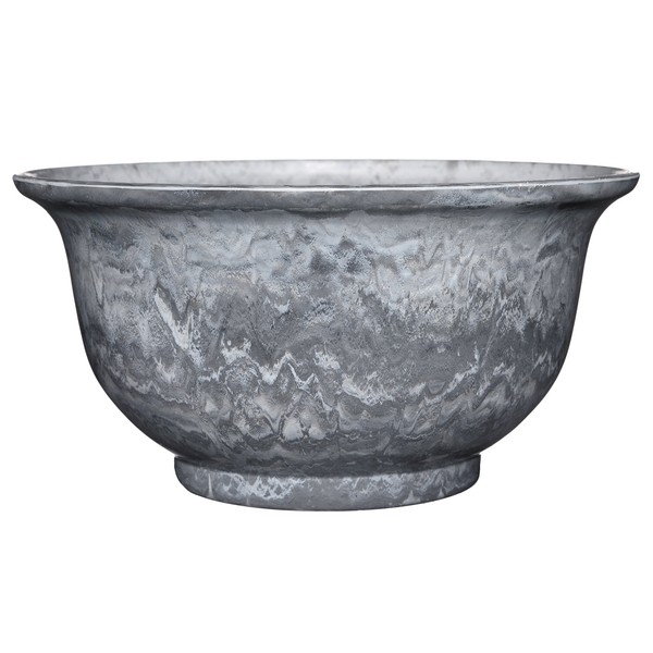 Venetian Deep Bowl 12.5" Planter, Gray Granite