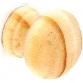 2 PC PIECE 40MM PINE DOOR KNOBS WITH METAL INSERTS