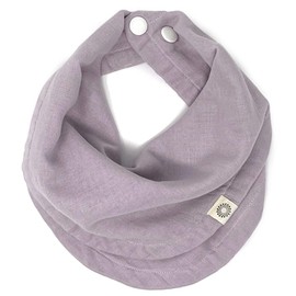 Indi by Kishu Baby - Infinity Scarf Bib - Super Soft Organic Cotton Muslin Drool Bib with Snaps (Lavender)