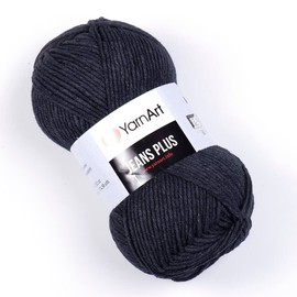 YarnArt Jeans Plus Soft Cotton Blend Yarn – 100g (3.5oz) 160m (174yds), 55% Cotton 45% Acrylic – Worsted Weight #4 – Ideal for Amigurumi, Baby Projects, Knitting & Crochet – Durable & Smooth (28)