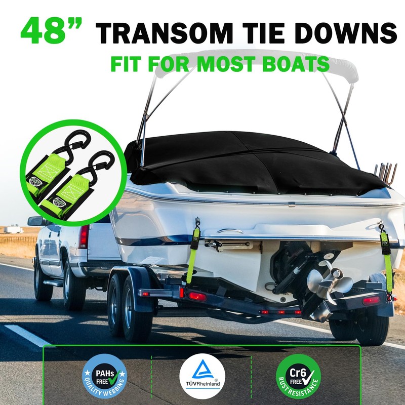 StarLeaparts Transom Tie Down Kits (2PK) -2" x 48" Boat