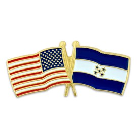 PinMart‘s USA and Honduras Crossed Friendship Flag Enamel Lapel Pin - Country Flags Pins For Hats, Jackets, and Backpacks