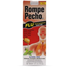 Rompe Pecho FLU Multi Symptoms  6oz - Cold and FLU Syrup (Pack of 6 )