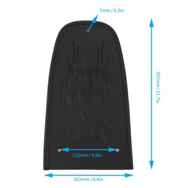 Qiilu Black PU Leather Flame Rear Bib, Motorcycle Bib Cover Artificial Leather Decorative Pad Flame Pattern Fit for XL 883 1200 48