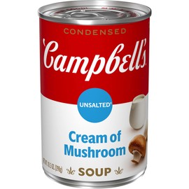 Campbell’s Condensed Unsalted Cream of Mushroom Soup, 10.5 Ounce Can