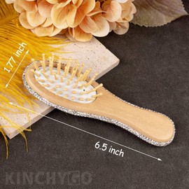 KINCHYGO, Metal Hair Brush Portable Wooden Comb for Women