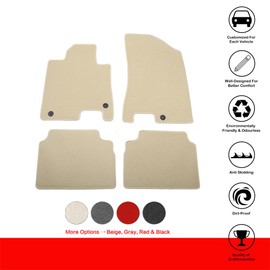 IKON MOTORSPORTS, Nylon Car Floor Mats Compatible with 2020-2023 Hyundai Sonata & 2021-2023 Kia K5, OE Style Beige Driver Passenger Car Carpets, Front Rear 4PCS Full Set