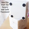 Marble Bookends Handcrafted Heavy Marble Cube Square Bookshelf Decor Set
