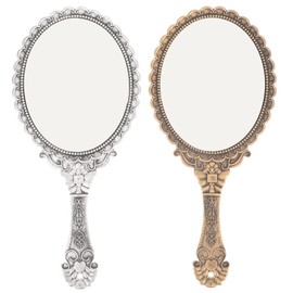 FOMIYES Espejo De Mano 2 Uds Espejo De Maquillaje Vintage Espejo De Tocador Espejo De Mano Cosmético Espejo De Cuidado Personal De Belleza para Y Niñas