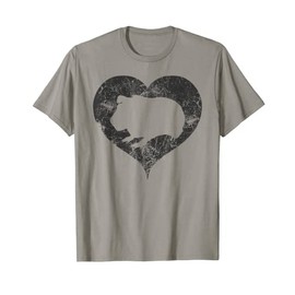 I Love Skinny Pigs Skinny Pig Owner Love Heart T-Shirt