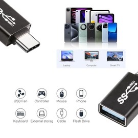Pastall - Juego de 4 adaptadores USB 3.1 actualizados, tipo C a USB A cargador convertidor