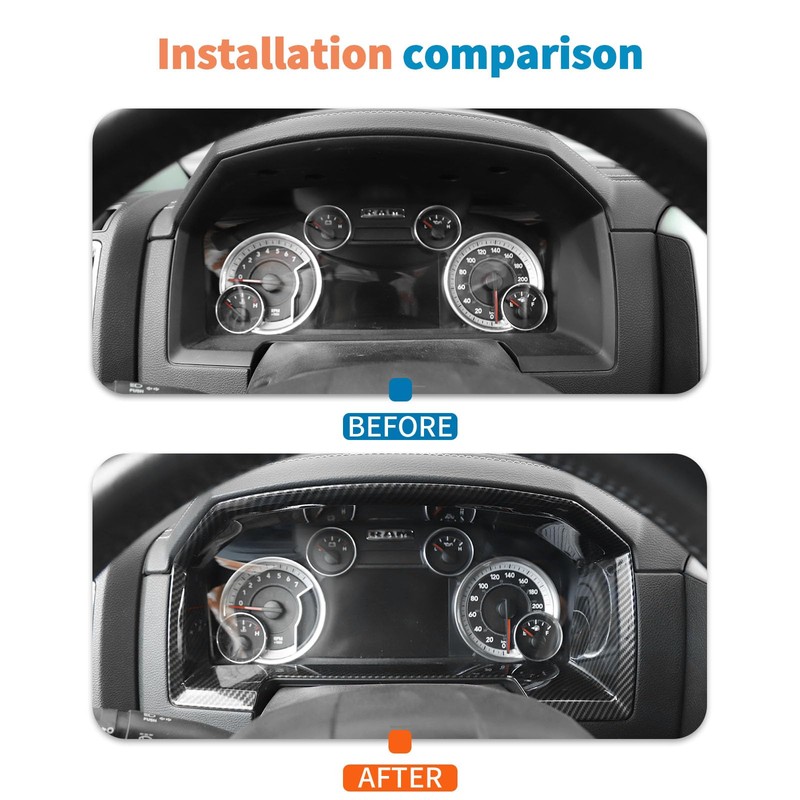 JeCar 4pcs Carbon Fiber Interior Trim Kit for 2010-2017 Dodge