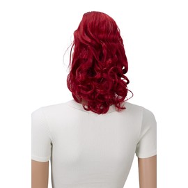 CAISHA 2 IN 1 Ponytail 12" Or 14" Hairpiece Clip On Extension Voluminous Wavy Red H10-2