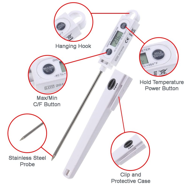 Brannan Digital Food Probe Thermometer and 2 Point Traceable Calibration