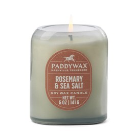 Paddywax Scented Candles Vista Collection Vintage Style Artisan Candle in Frosted Glass, 5-Ounce, Rosemary & Sea Salt
