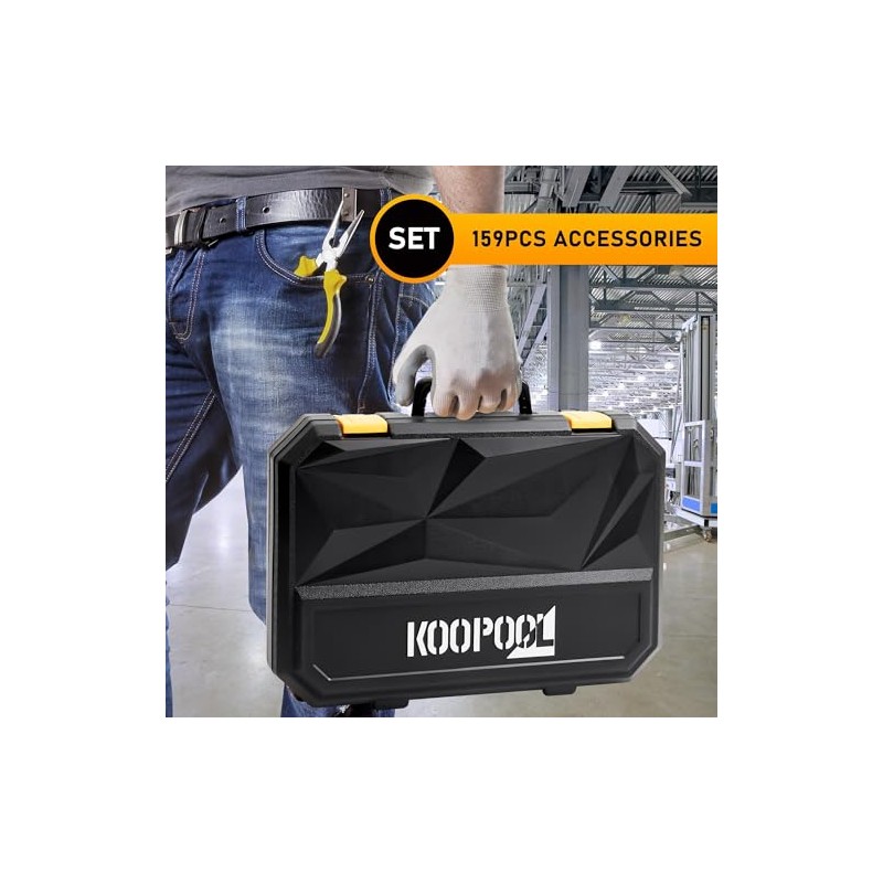 KOOPOOL Tool Set, Tool Box Kit for Mechanic and Car,
