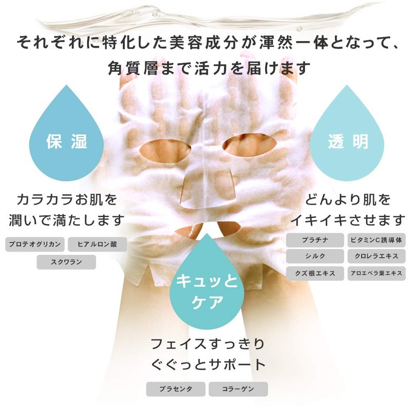 PLuS Placenta Moisture Mask (Daily Type, 35 Pieces, Single Item),