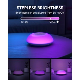 JHD Night Light & Table Lamp for Bedroom - Adjustable Touch Control Bedside Lamps, RGB Color Changing Small Lamp - Night Light for Kids，Eye-Friendly LED Bedroom Lamps for Gifts