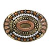 WANLIAN Bohemia Belt Buckle,Celtic Indian Gemstone Totem Oval Style Western