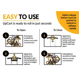 UpCart® Lift - Stair Climbing and Folding Flat Hand Truck up to 200lb Capacity