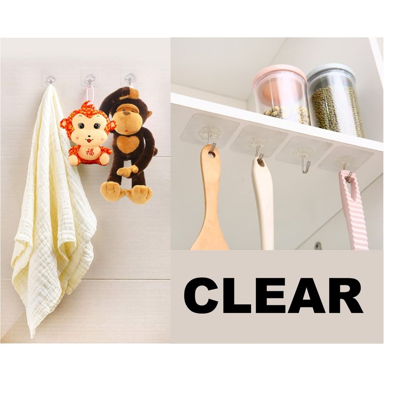33lbs Adhesive Sticky Hooks for Hanging on Wall or Ceiling,