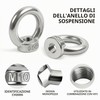 6 Pz Occhiello Sollevamento, M10 Dado ad Occhiello Filettato in