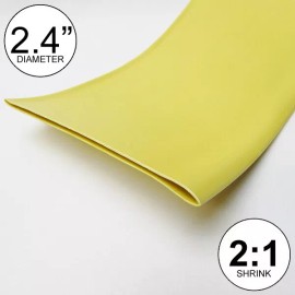 Yongli 2.4" ID Yellow Heat Shrink Tube 2:1 ratio polyolefin feet/ft/to 60mm (8 inch)