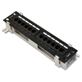 Yankok [CAT6 12 Port Patch Panel Supports Back CAT5/5e with Bracket Rack/Wall Mount 10in.x1U Unshielded Color-Coded T568A/B Wiring (Come with Mini Punch Down Tool)