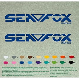 Pair of Seafox Boat Compatible Replacement Restoration Decals Sea Fox Vinyl Stickers Outboard Motor Set of 2 (36", Blue 067)