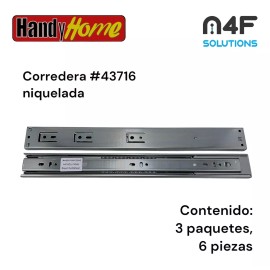 Handyhome Corredera Cajón Handyhome 40cm X 4.5cm 3paquetes 6pz 43716