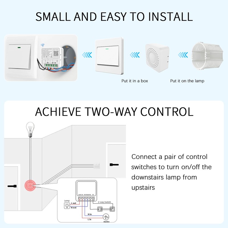 JAOGAUS Homekit Switch, DIY WiFi Smart Switch Module, No Hub