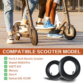 8.5x3 Scooter Tire Tube, 8 1/2x2 (50-134) Replacement Inner Tubes, 8.5 inch Tires Replacement, for Xiaomi M365/Pro VSETT 8/9 Macury Zero 9 Gotrax GXL V2/XR Electric Scooter (2 Pack)