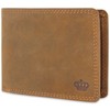 Baur Men's Genuine Buffalo Leather Wallet with RFID Protection Horizontal