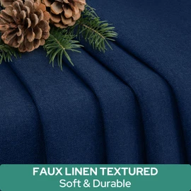 HOMEIDEAS 100% Linen Blackout French Door Curtains, Privacy Door Window Curtains, 26 X 68 Inch Room Darkening Blinds, Thermal Insulated Shades for Bedroom, 1 Panel, Navy