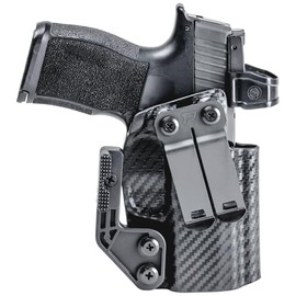 Rounded IWB Holster w/Claw (Plus Line) Fits: Glock 17 19 19X 26 31 32 33 34 45 (G1-5) Holster - RH - Carbon Fiber Black Kydex - Concealment Express - American Made