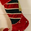 Dibor Luxury Festive Velvet Striped Elf Boot Stocking with Strong