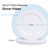 Yinshine 9inch Melamine Dinner Plates,6 Piece White Melamine Plates set,Round