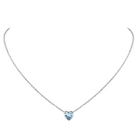 Suplight Women's Stud Earrings 925 Sterling Silver Heart/Round Shape Birthstone Earrings Classic Ear Piercing Fantasy Jewellery for Girls with Gift Box, Sterling Silver, Cubic Zirconia