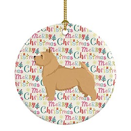 Caroline's Treasures WDK1967CO1 Norwich Terrier Merry Christmas Ceramic Ornament, 3 in, Multicolor